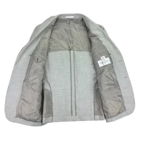 Calvin Klein Mens X Slim Fit Soft Solid Sport Coat Heather Gray 38S - Picture 2 of 5